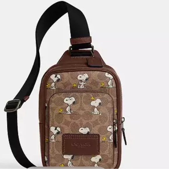 Coach X Peanuts Racer Sling Pack In Signature Canvas With Snoopy Print - Picture 14 of 14